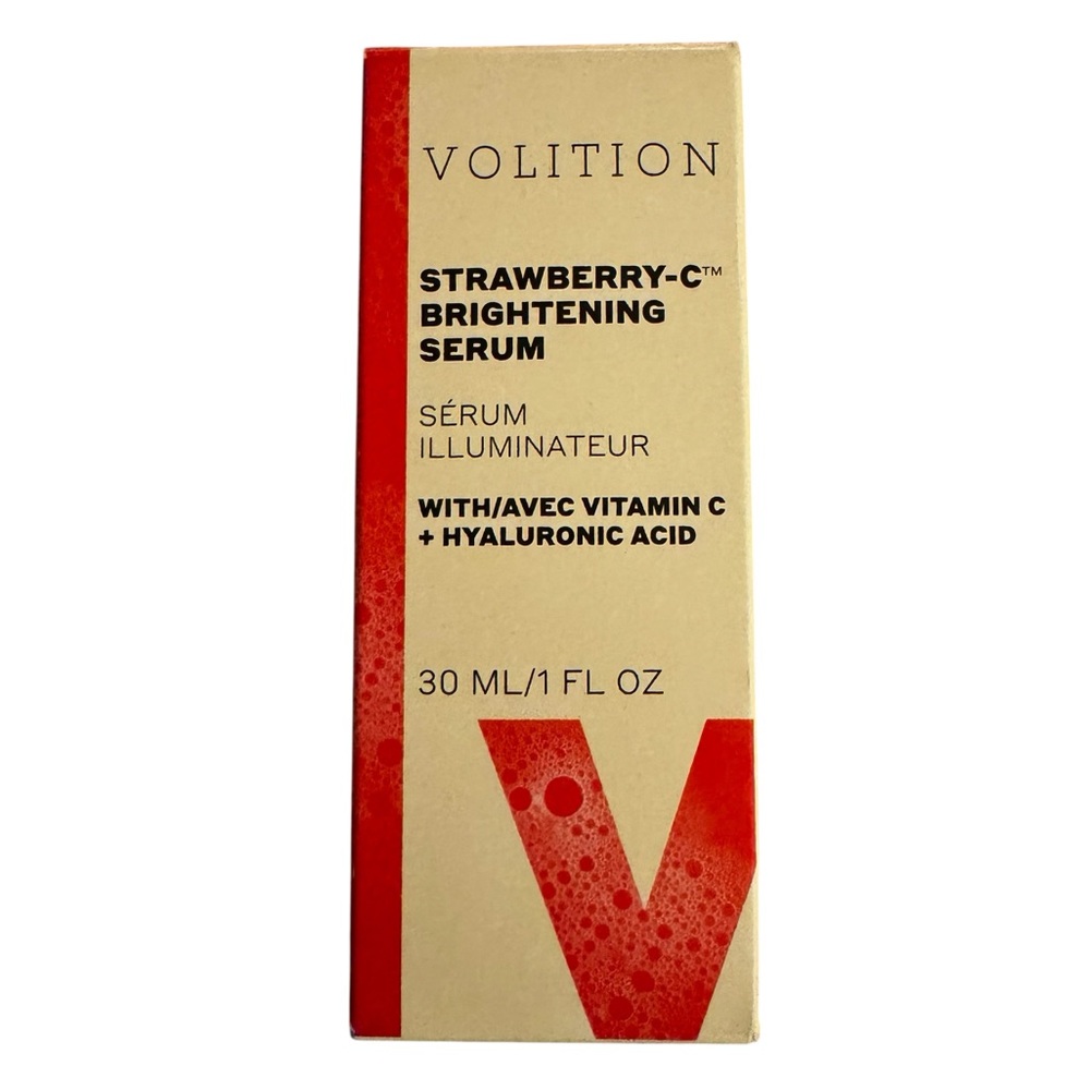 Volition Beauty Strawberry-C Brightening Serum w/Vitamin C Hyaluronic 1 oz